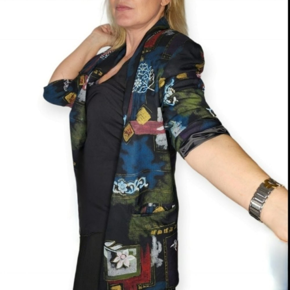 vintage oversized jacket Y2K longline streetwear trendy size 14